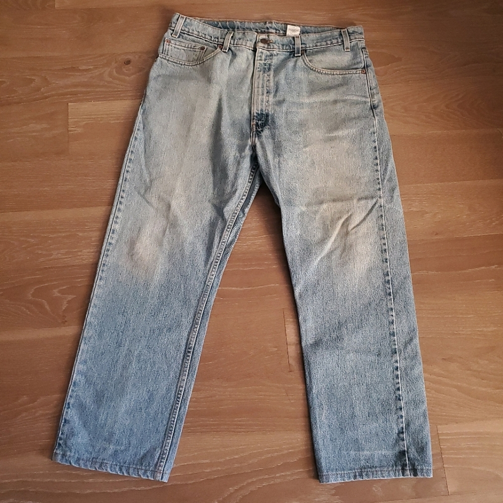 Vintage Levis 505 Jeans Mens Size 38x30 Light Wash Denim 90s 35x27.5 Distressed.